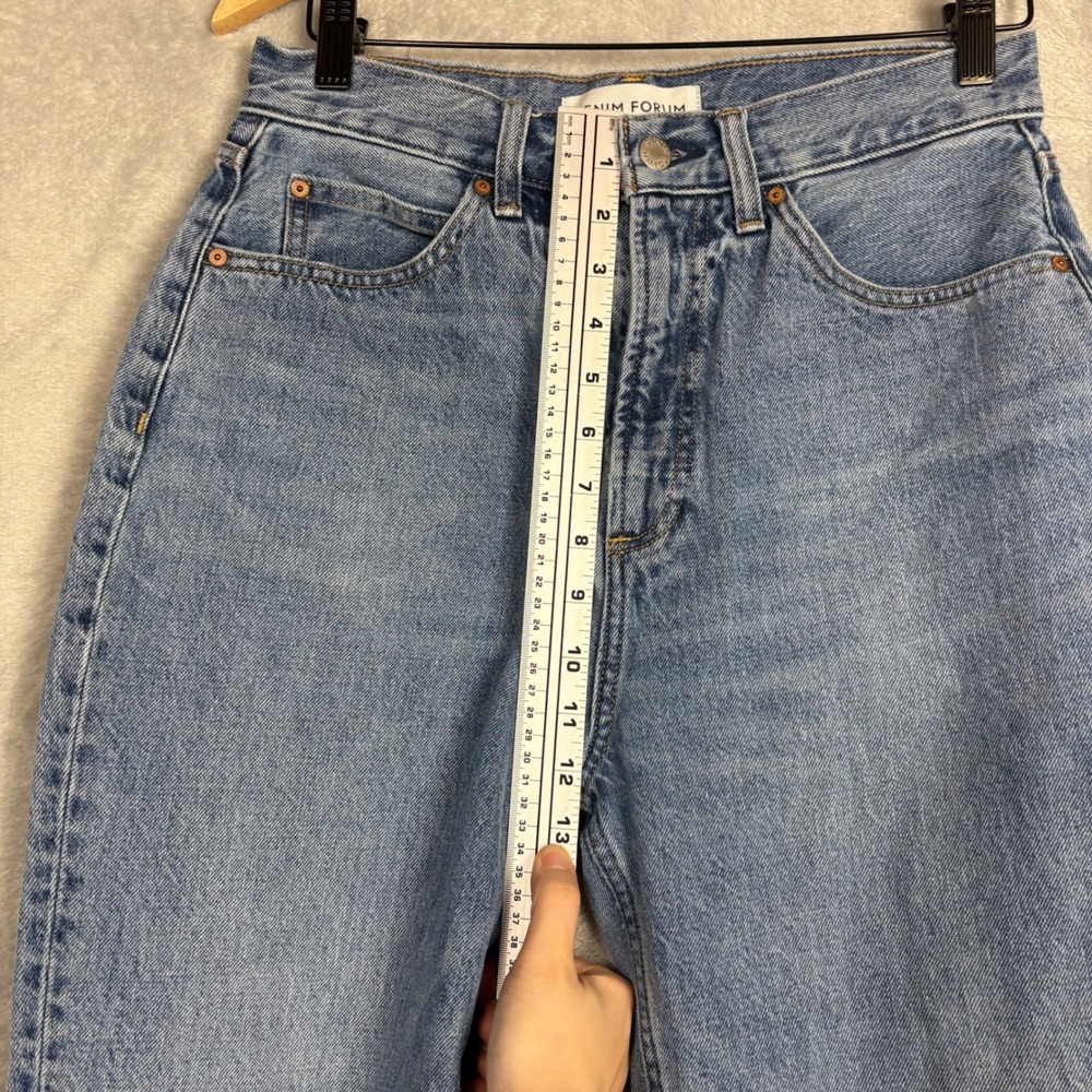 Denim Forum The Pin-Up Super High Straight Blue Jeans Cotton 28L Medium Wash - Picture 5 of 8